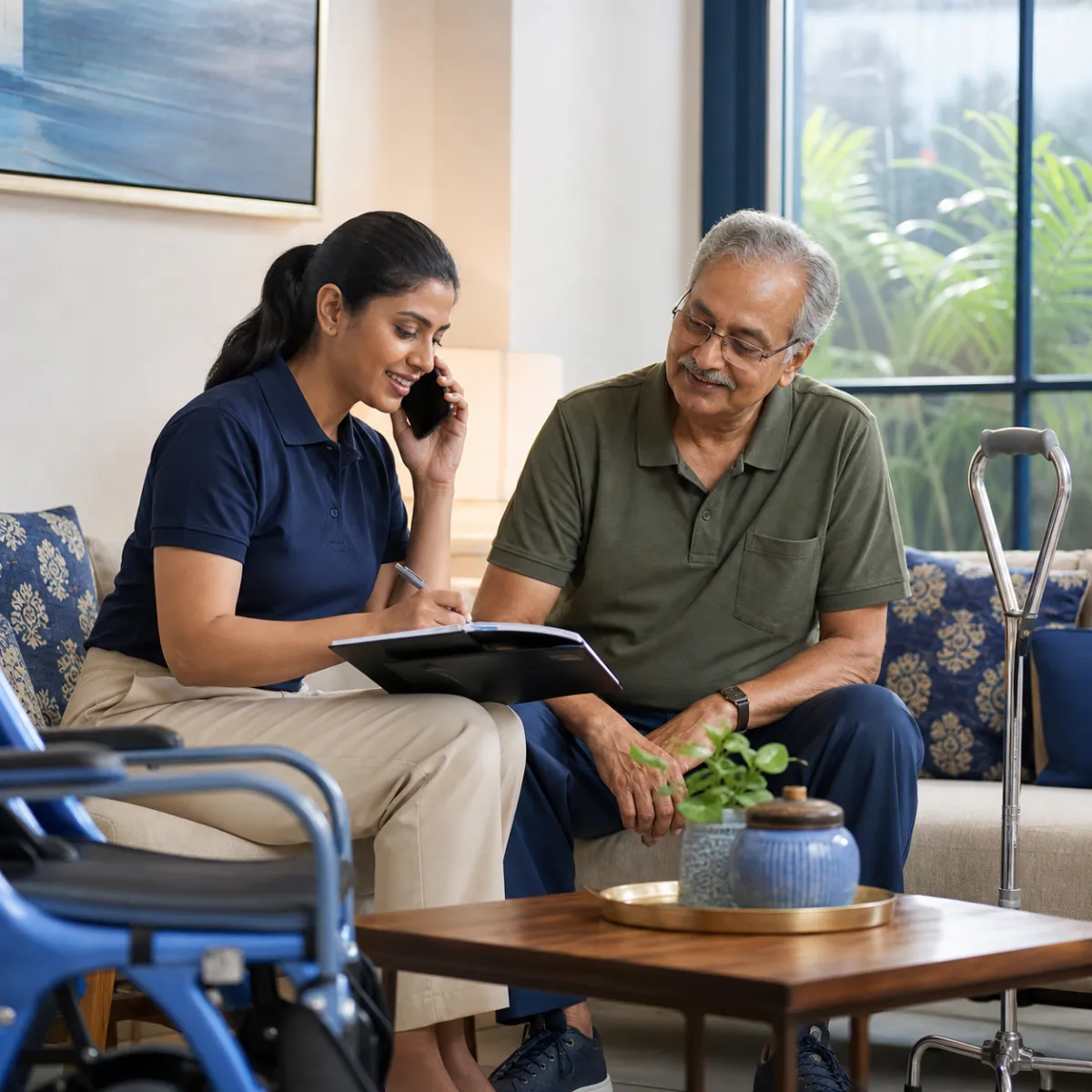Contact CareMotion to discuss a Assistive Device Fitting and Training appointment in Action Area Ia