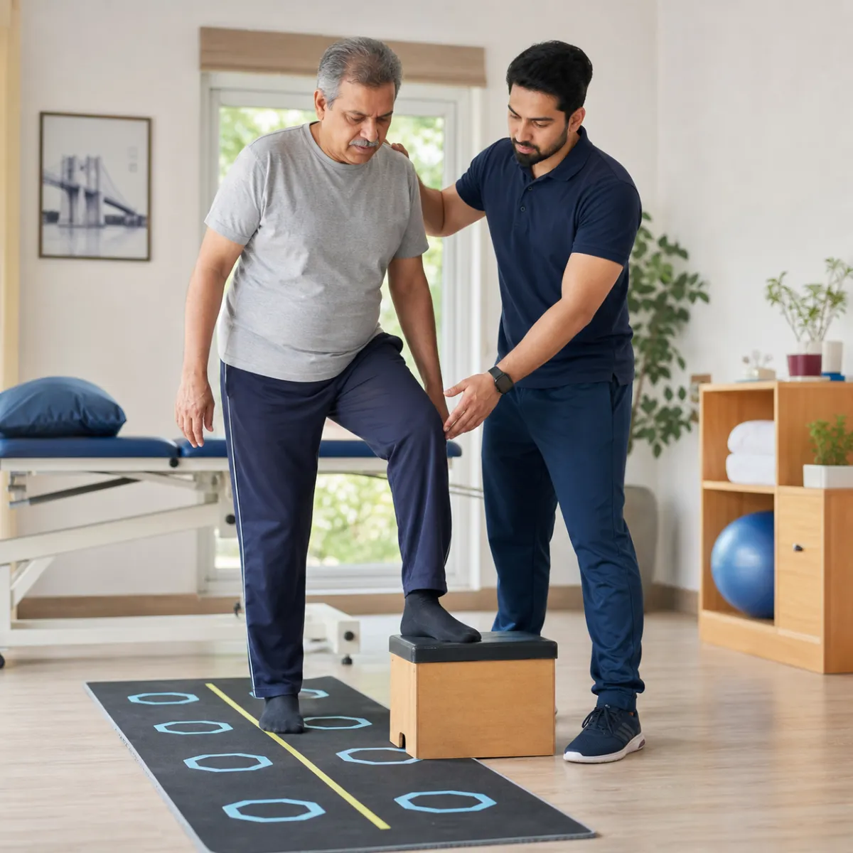 Physiotherapist assessing symptoms and functional limitations relevant to Cardiac Rehabilitation in Hyde Road
