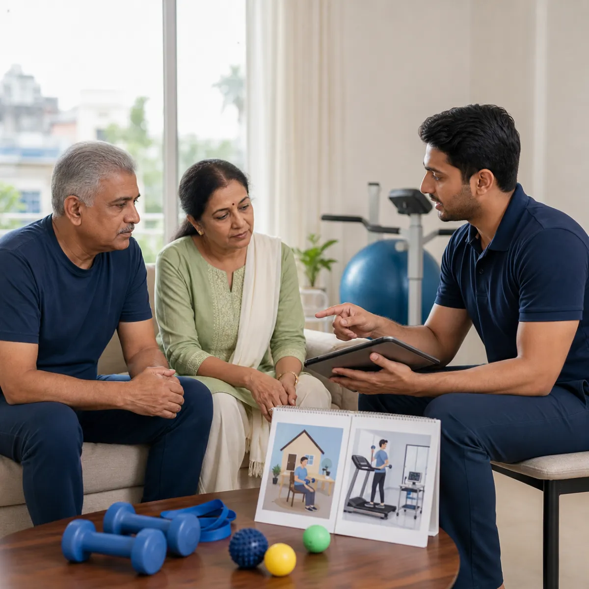 CareMotion physiotherapist delivering a personalized Cardio Pulmonary Rehabilitation service in Rajarhat Deara