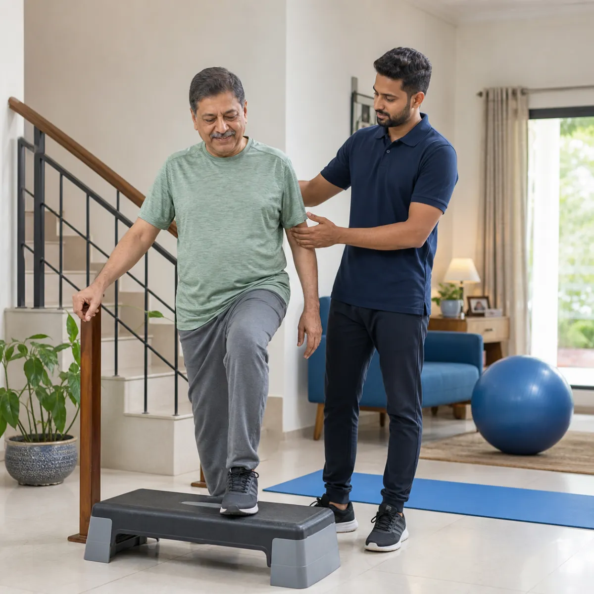 Patient participating in a goal-focused Corporate Wellness Programs session with a physiotherapist in Rohanda