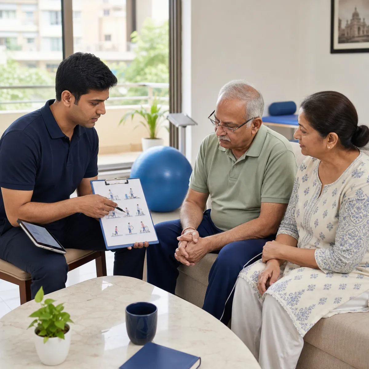 CareMotion physiotherapist delivering a personalized Critical Elderly Rehabilitation service in Kamdevpur