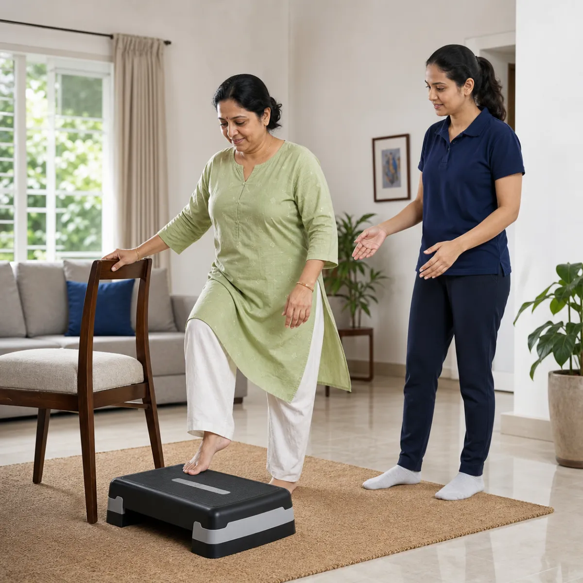 Patient participating in a goal-focused Ergonomic Assessment session with a physiotherapist in Abdalpur