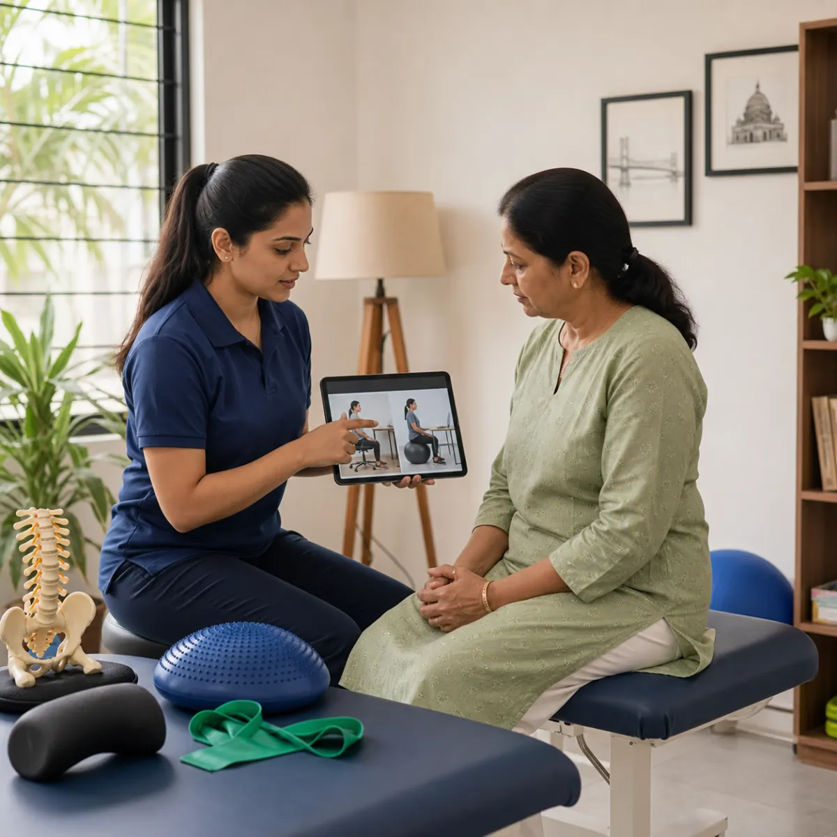 CareMotion physiotherapist delivering a personalized Ergonomic Assessment service in Abdalpur