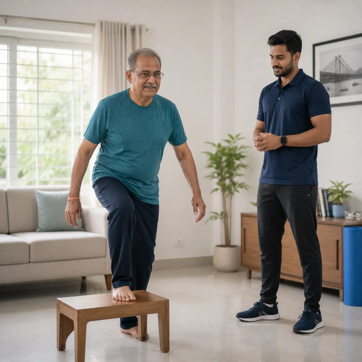 Patient participating in a goal-focused Fitness & Conditioning session with a physiotherapist in Bagu