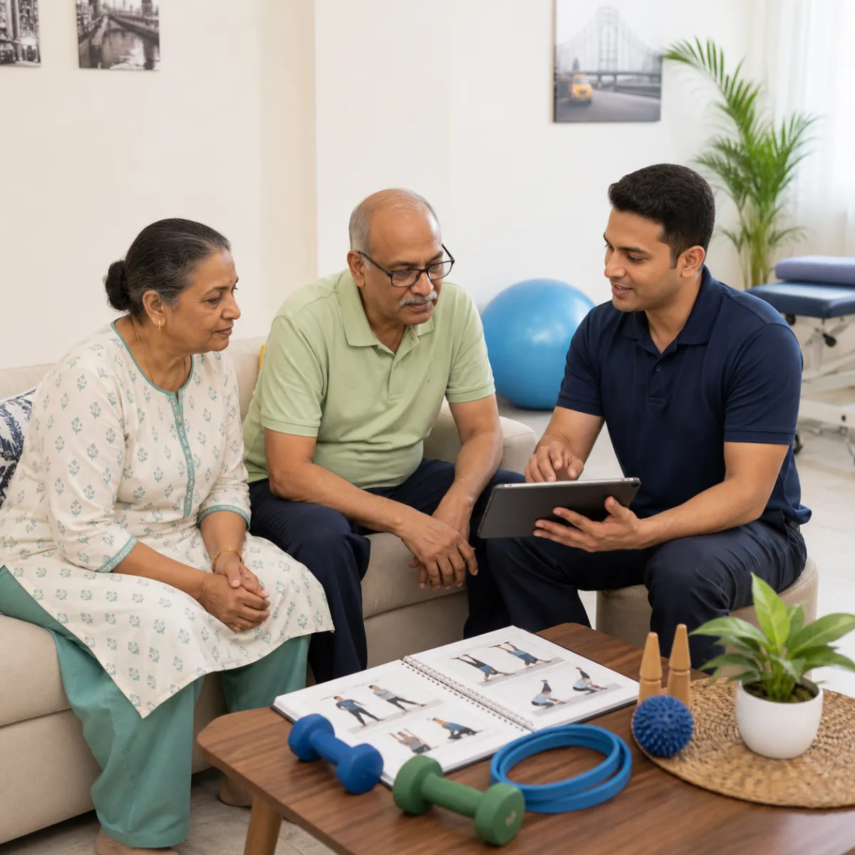 CareMotion physiotherapist delivering a personalized Geriatric Exercise Therapy service in Action Area Ic