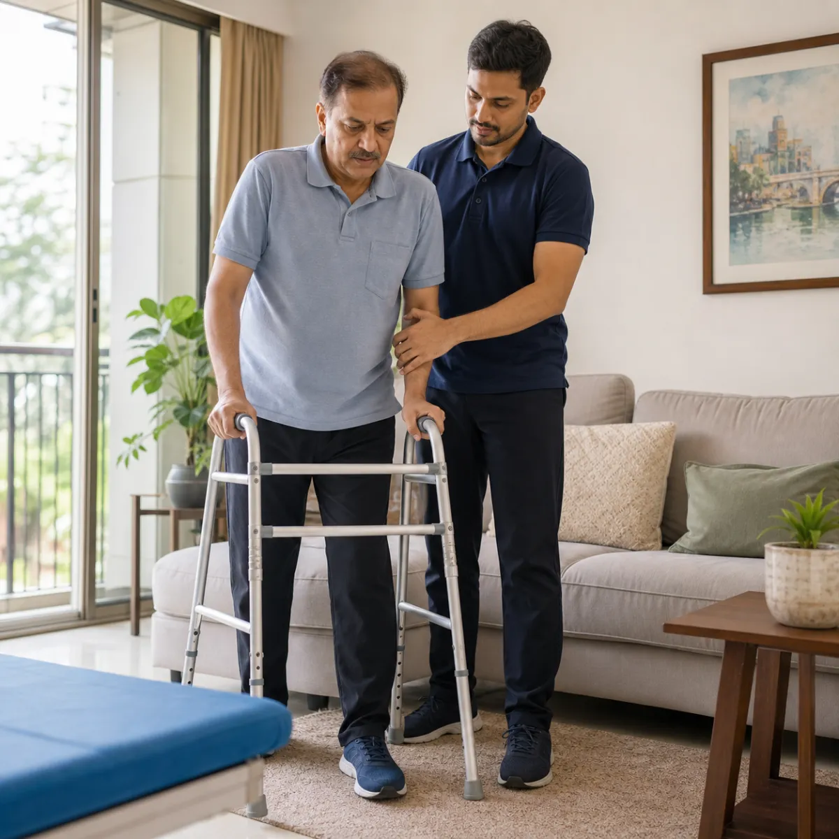 Patient participating in a goal-focused Guillain-Barré Syndrome Rehabilitation session with a physiotherapist in Arjunpur