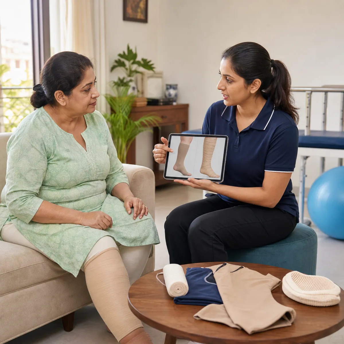 CareMotion physiotherapist delivering a personalized Lymphedema Management service in Arjunpur