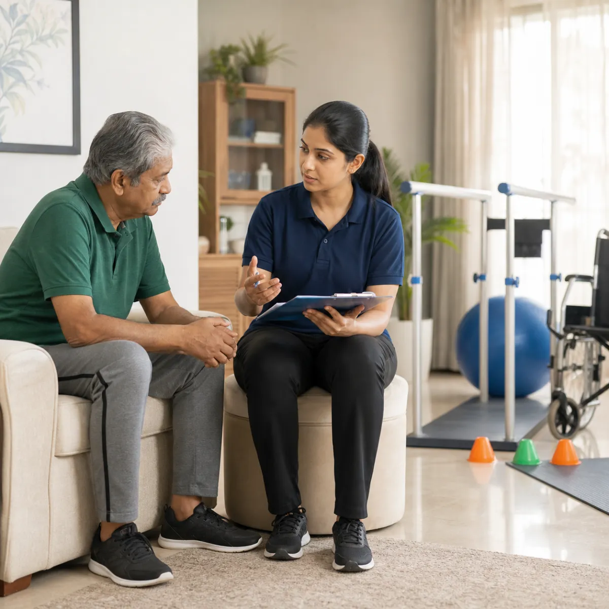 Physiotherapist completing an individualized Neurological Rehabilitation assessment in Hyde Road