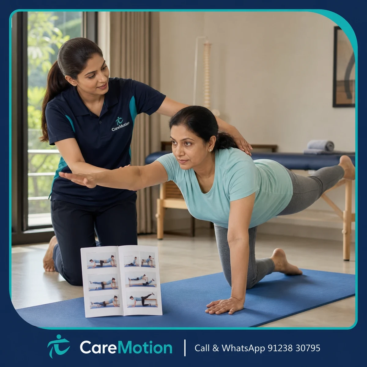 Patient receiving individualized Patient Health Education from a physiotherapist in Kumarpara