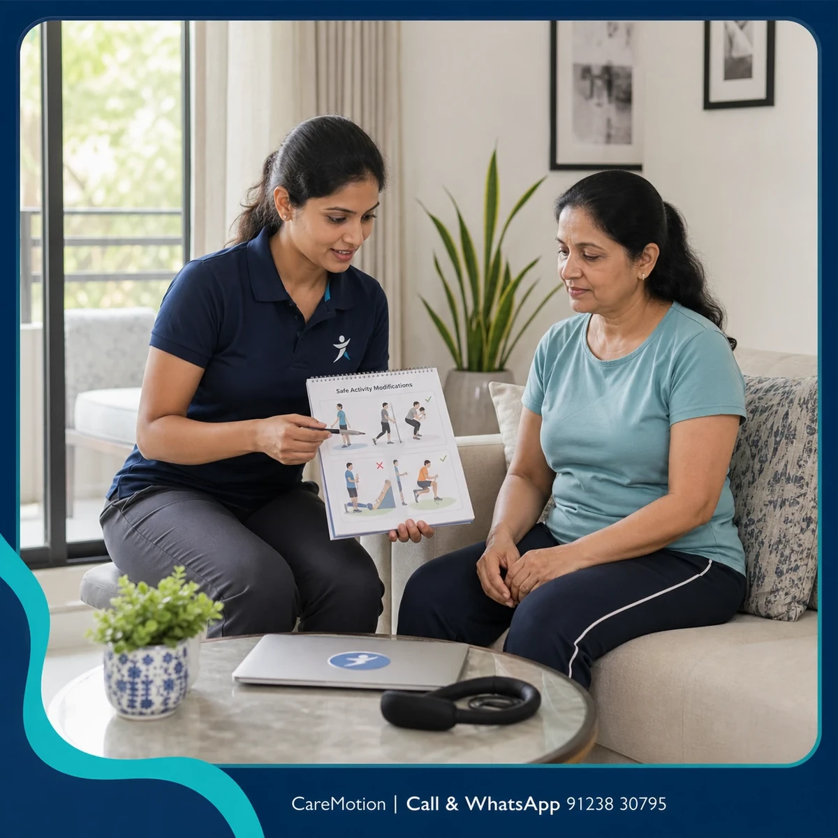 Physiotherapist discussing rehabilitation guidance during Patient Health Education in Kumarpara