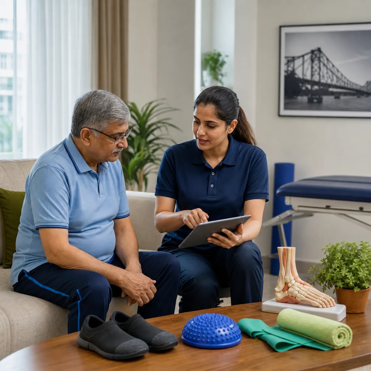 CareMotion physiotherapist delivering a personalized Peripheral Neuropathy Rehabilitation service in Bartala