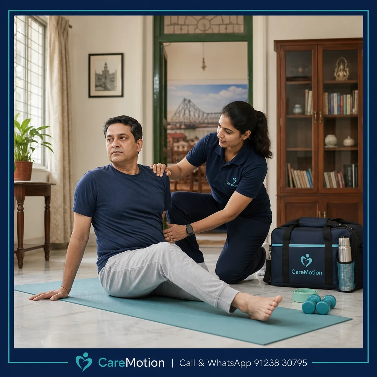 Physiotherapist assessing a wide range of conditions for a local patient in Action Area Iiie