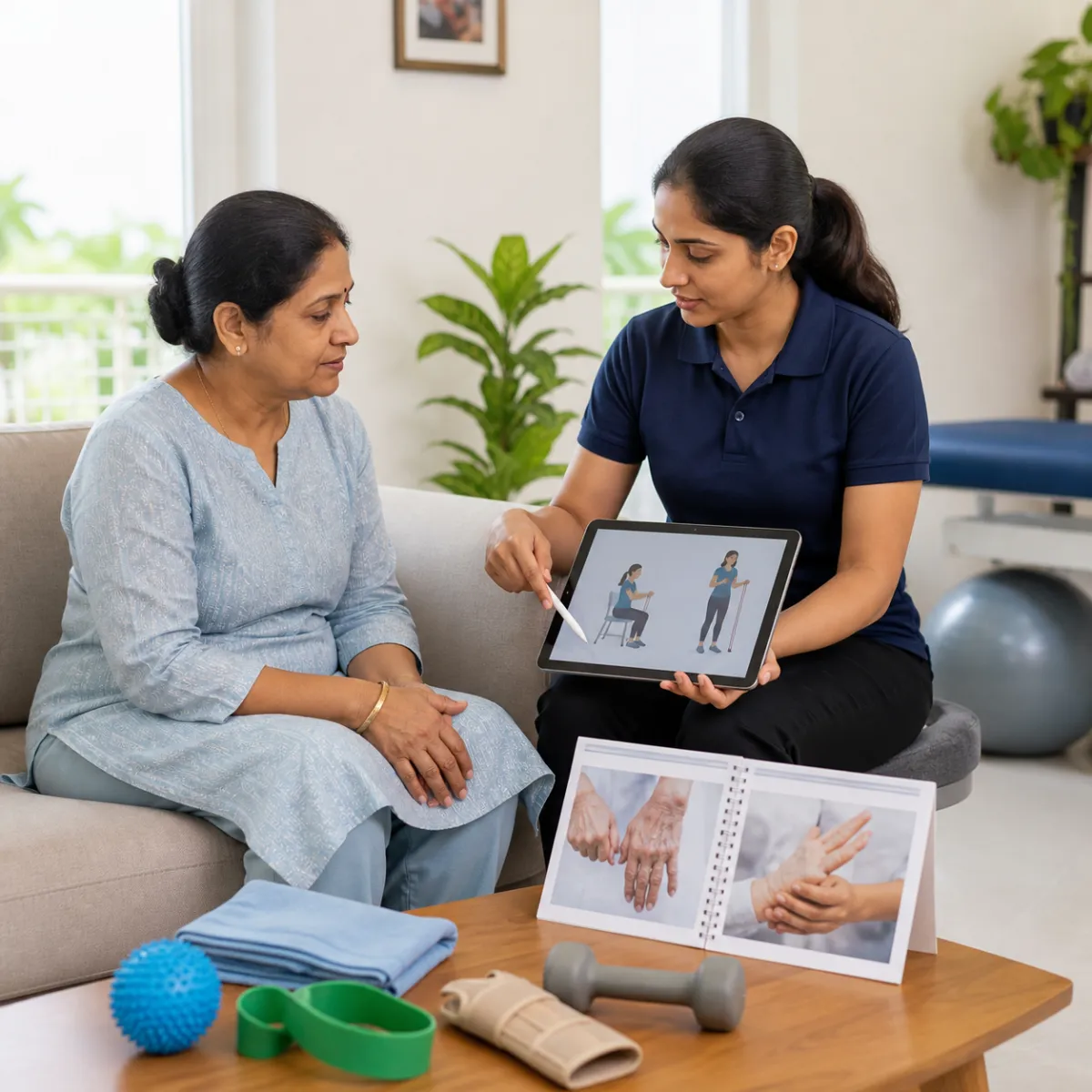 CareMotion physiotherapist delivering a personalized Rheumatoid Arthritis Rehabilitation service in Kamdevpur