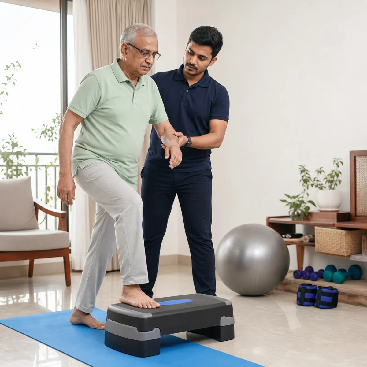 Evidence-informed techniques and equipment used during Senior Health and Mobility Check-Up in Rajarhat Deara
