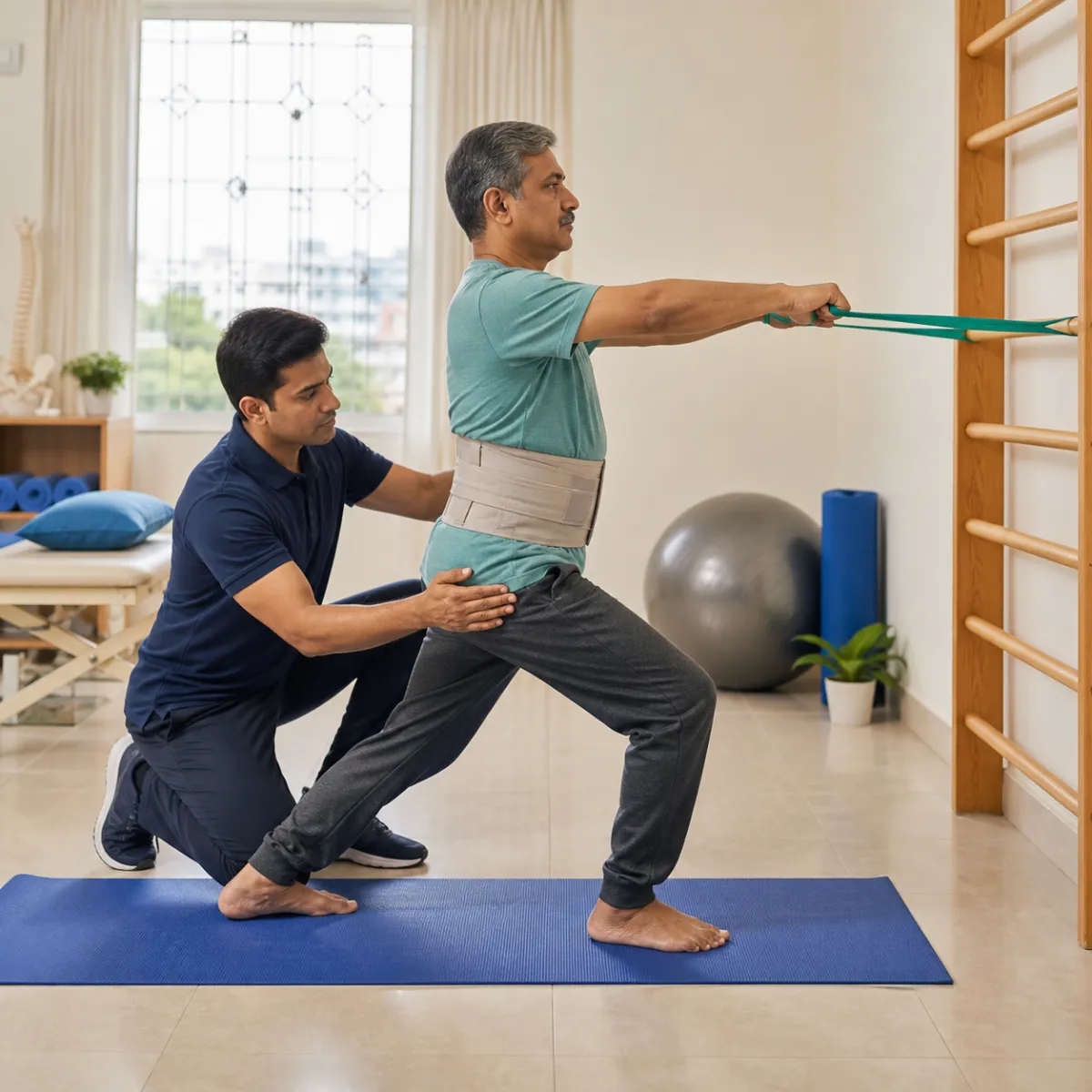 Physiotherapist guiding a structured Spine Surgery Rehabilitation treatment session in Boral
