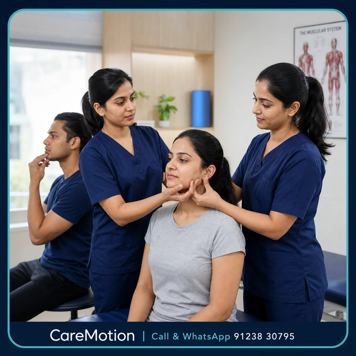 CareMotion physiotherapist delivering individualized TMJ Physiotherapy in Action Area Iib