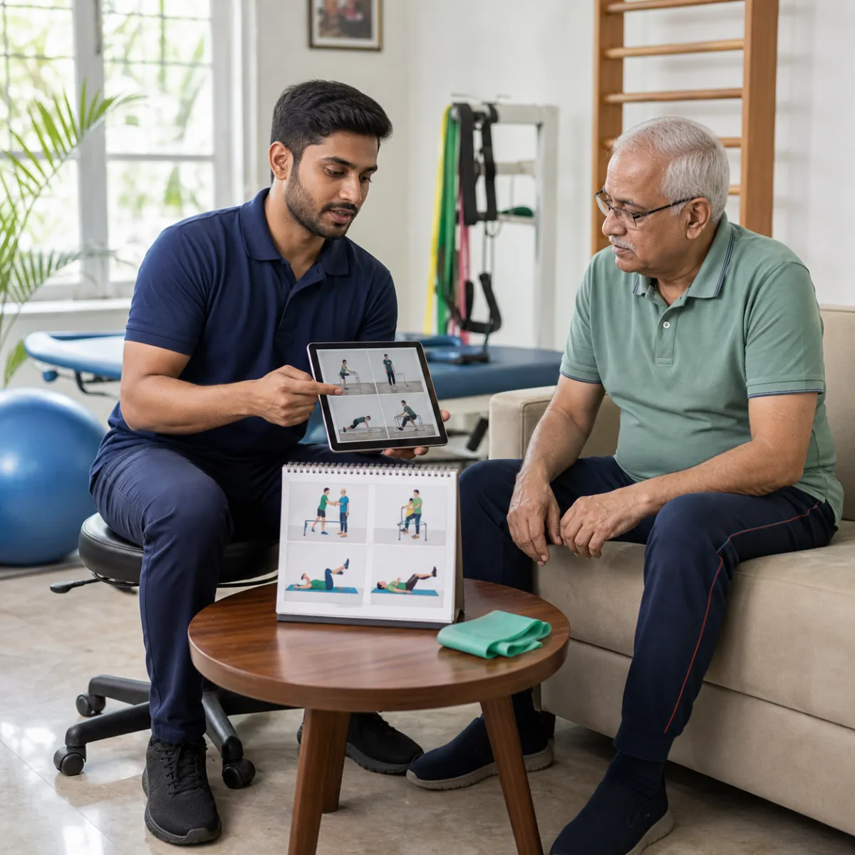 CareMotion physiotherapist delivering a personalized Total Hip Replacement Rehabilitation service in Action Area Iib