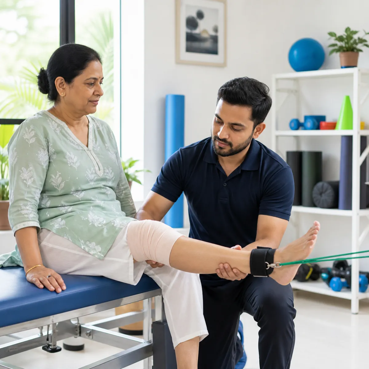 Evidence-informed techniques and equipment used during Total Knee Replacement Rehabilitation in Bonhooghly