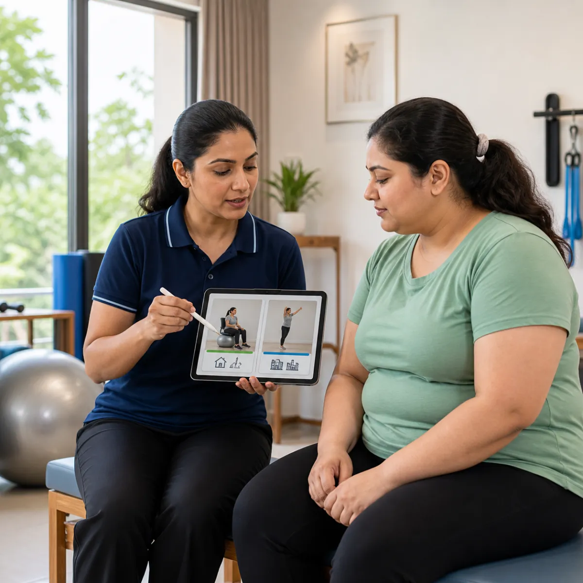 CareMotion physiotherapist delivering a personalized Weight Management Physiotherapy service in Hetalkhali